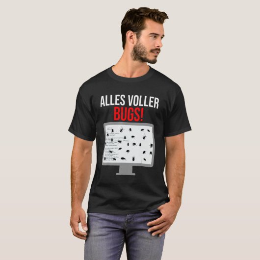 Mens Debuggen von Bug Coding Computer Programmier- T-Shirt (Vorne ganz)