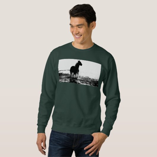 Mens Deep Forest Green Sweatshirt Running Horning (Vorne ganz)