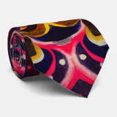 men's designer tie, colorful tie, artistic tie krawatte (Gerollt)
