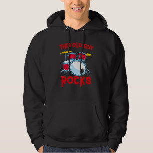 Mens Dieser alte Typ Rocks Drum Set Drummer Percus Hoodie
