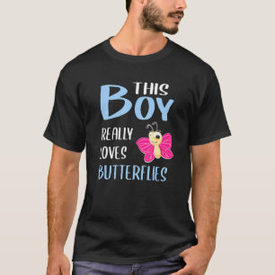 Mens Dieser Junge Lieben Schmetterlinge T-Shirt