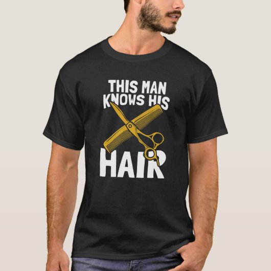 Mens Dieser Mann kennt seinen Friseursalon T-Shirt (Vorderseite)