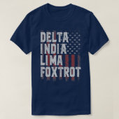 Mens DILF Delta India Lima Foxtrot US Flag Vater H T-Shirt (Design vorne)