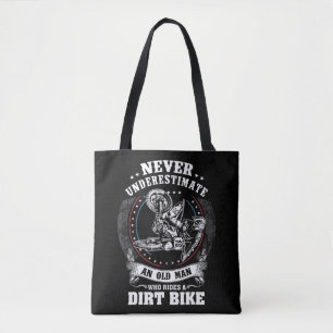 Mens Dirt Bike Funny nie unterschätzen eine alte M Tasche