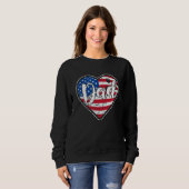 Mens Distressed American Flag Herz Bowling Vater F Sweatshirt (Vorne ganz)