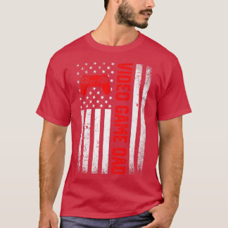 Mens Distressed USA Flag Video Game Vater Vater D T-Shirt