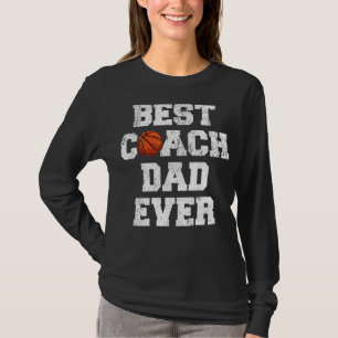 Mens Distressed Vintag Best Basketball Coach Vater T-Shirt