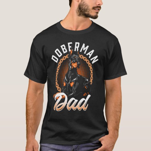 Mens Doberman Pinscher Dog Vater Silhouette Pelze T-Shirt (Vorderseite)