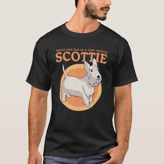 Mens Dog Vater eines verwöhnten Scottie Dog Owner T-Shirt (Vorderseite)