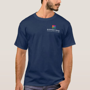Mens Doppelseitige Druckarbeit Tjirts Navy Blue T-Shirt