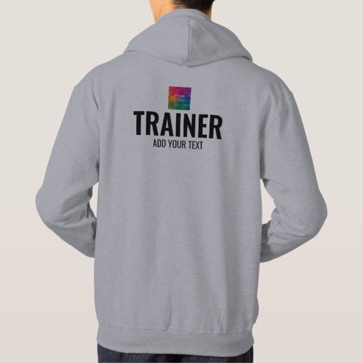 Mens Doppelseitige Vorlage Grau Trainer Trainer Hoodie (Rückseite)