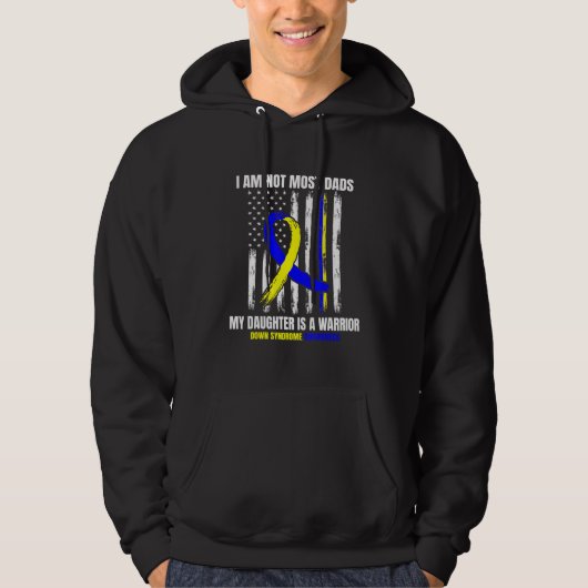 Mens Down Syndrome Awareness Vater Töchter Krieger Hoodie (Vorderseite)