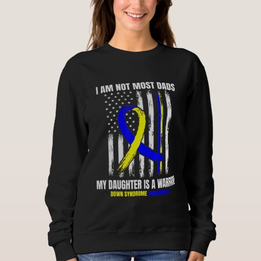 Mens Down Syndrome Awareness Vater Töchter Krieger Sweatshirt (Vorderseite)