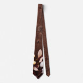 Mens Dress Krawatte Baumwollzweig auf Dunkelholz S (Vorderseite)