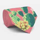 Mens Dress Krawatte Bohemisch Cactus Succulents De (Gerollt)