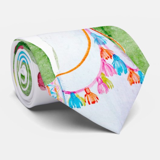 Mens Dress Krawatte Boho Llama Bohemisch Cacti Wüs (Gerollt)