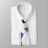 Mens Dress Krawatte Lavender Hibiskus auf Weiß (Gebunden)