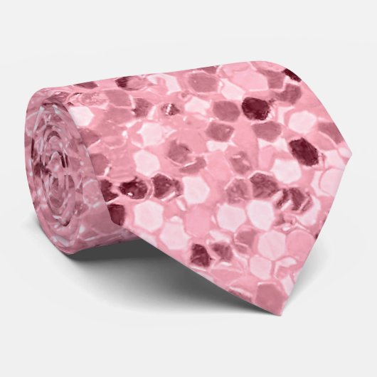 Mens Dress Krawatte Rose Gold Glitzer (Gerollt)