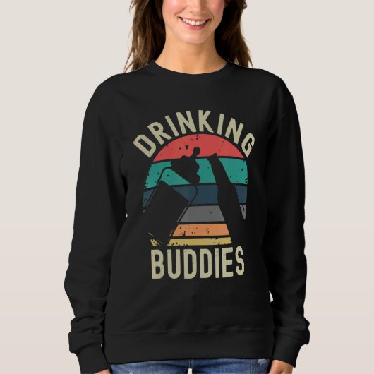 Mens Drinking Buddies Dad And Baby Drinking Team v Sweatshirt (Vorderseite)