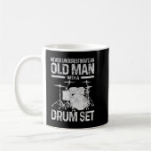 Mens Drummer Geschenk nie unterschätzen einen alte Kaffeetasse (Links)