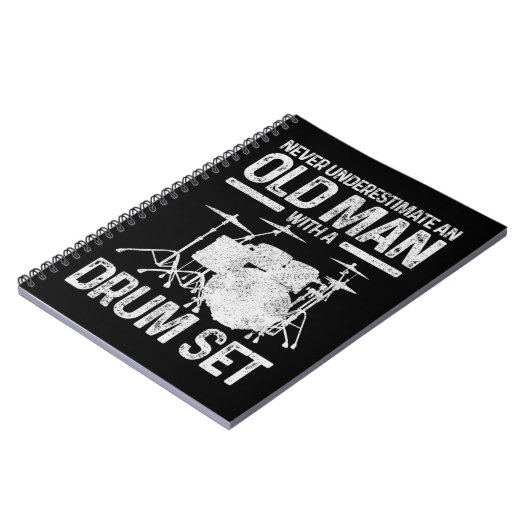 Mens Drummer Geschenk nie unterschätzen einen alte Notizblock (Linke Seite)
