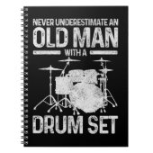 Mens Drummer Geschenk nie unterschätzen einen alte Notizblock (Vorderseite)