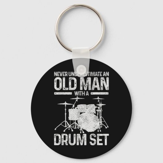 Mens Drummer Geschenk nie unterschätzen einen alte Schlüsselanhänger (Vorderseite)