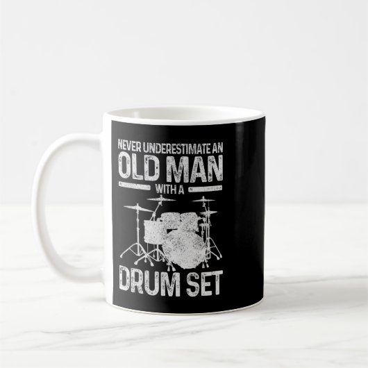 Mens Drummer Gift Never Underestimate An Old Man W Kaffeetasse (Links)