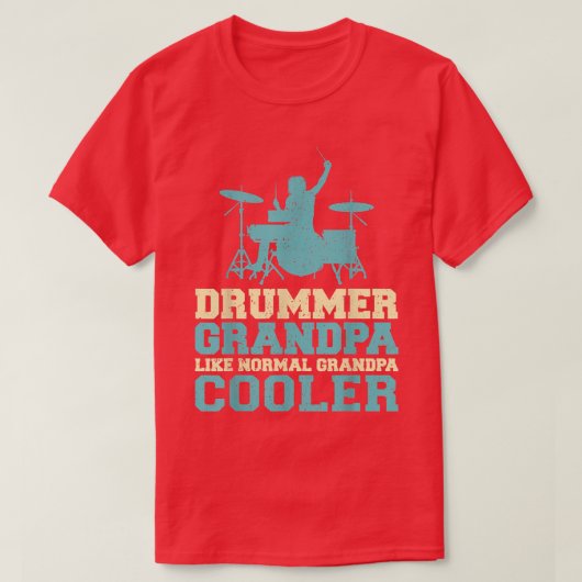Mens Drummer Opa wie ein normales Opa Drumme T-Shirt (Design vorne)