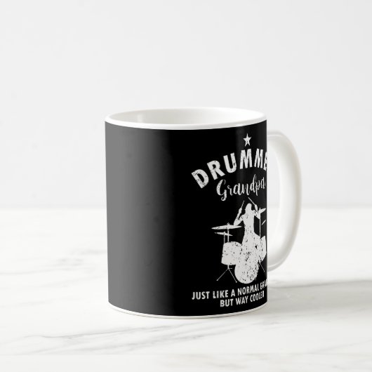 Mens Drummer Opa wie normale Opa aber so Kaffeetasse (VorderseiteRechts)