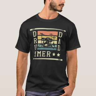 Mens Drummer Vater Drum Stick Musiker Schlagzeug i T-Shirt