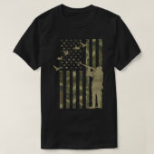 Mens Duck Hunter American Flag Camouflage Duck Jun T-Shirt (Design vorne)