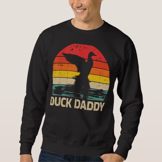 Mens Duck Vintag Retro Duck Daddy Vatertag Sweatshirt (Vorderseite)