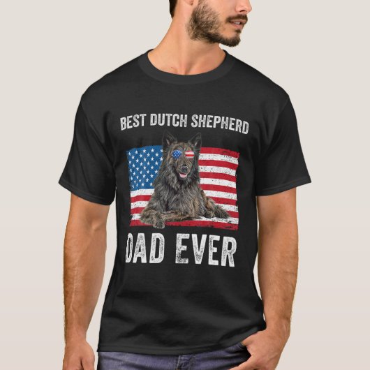 Mens Dutch Shepherd Vater American Flag Dog Lover  T-Shirt (Vorderseite)