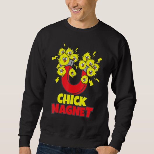 Mens Easter Boys Chick Magnet Yellow Chicks Dick M Sweatshirt (Vorderseite)