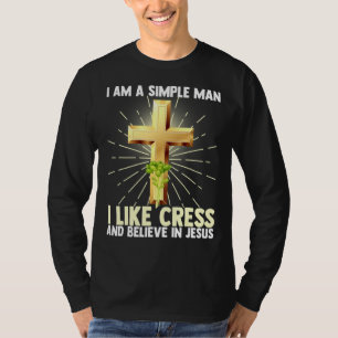 Mens einfache Mann wie Cress Vegan glauben an Jesu T-Shirt