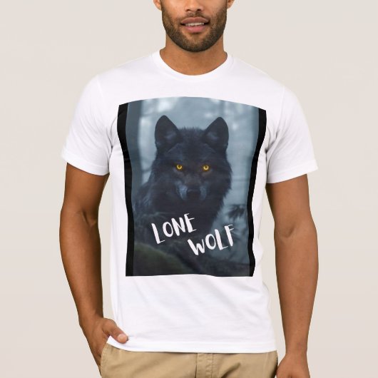 mens(einsamer Wolf-Entwurf) T-Shirt (Vorderseite)