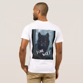 mens(einsamer Wolf-Entwurf) T-Shirt (Schwarz voll)