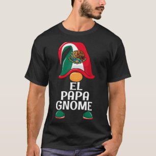 Mens El Papa Gnome mexikanische Flagge Gnome Vater T-Shirt