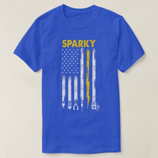 Mens Electrical US Flag Sparky Tools T-Shirt (Design vorne)