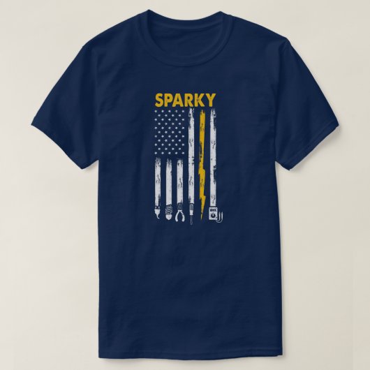 Mens Electrical US Flag Sparky Tools T-Shirt (Design vorne)