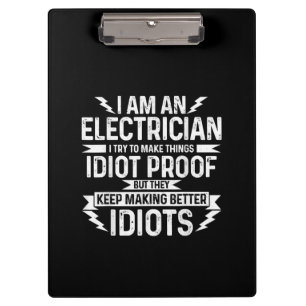 Mens Electrician Ich versuche, Dinge zu machen idi Klemmbrett