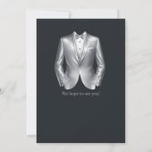 Men's Elegant Tuxedo Silver Black 50th Birthday Einladung (Rückseite)