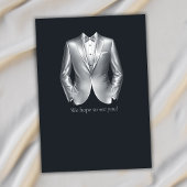 Men's Elegant Tuxedo Silver Black 50th Birthday Einladung