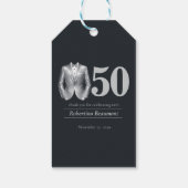 Men's Elegant Tuxedo Silver Black 50th Birthday Geschenkanhänger (Rückseite)