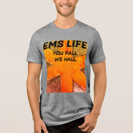 Mens EMS Life Orange Star des Lebens Tri-Blend Shirt