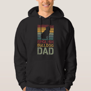 Mens English Bulldog Vater Vintag Hunde Paw Paws D Hoodie