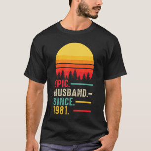 Mens Epic Husband Seit 1981, glücklicher Jahrestag T-Shirt