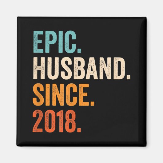 Mens Epic Husband Seit 2018 Hochzeitstag Magnet (Vorne)