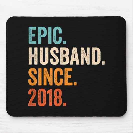 Mens Epic Husband Seit 2018 Hochzeitstag Mousepad (Vorne)